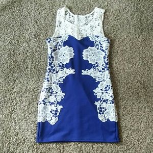 Venus | Royal Blue and Lace Dress